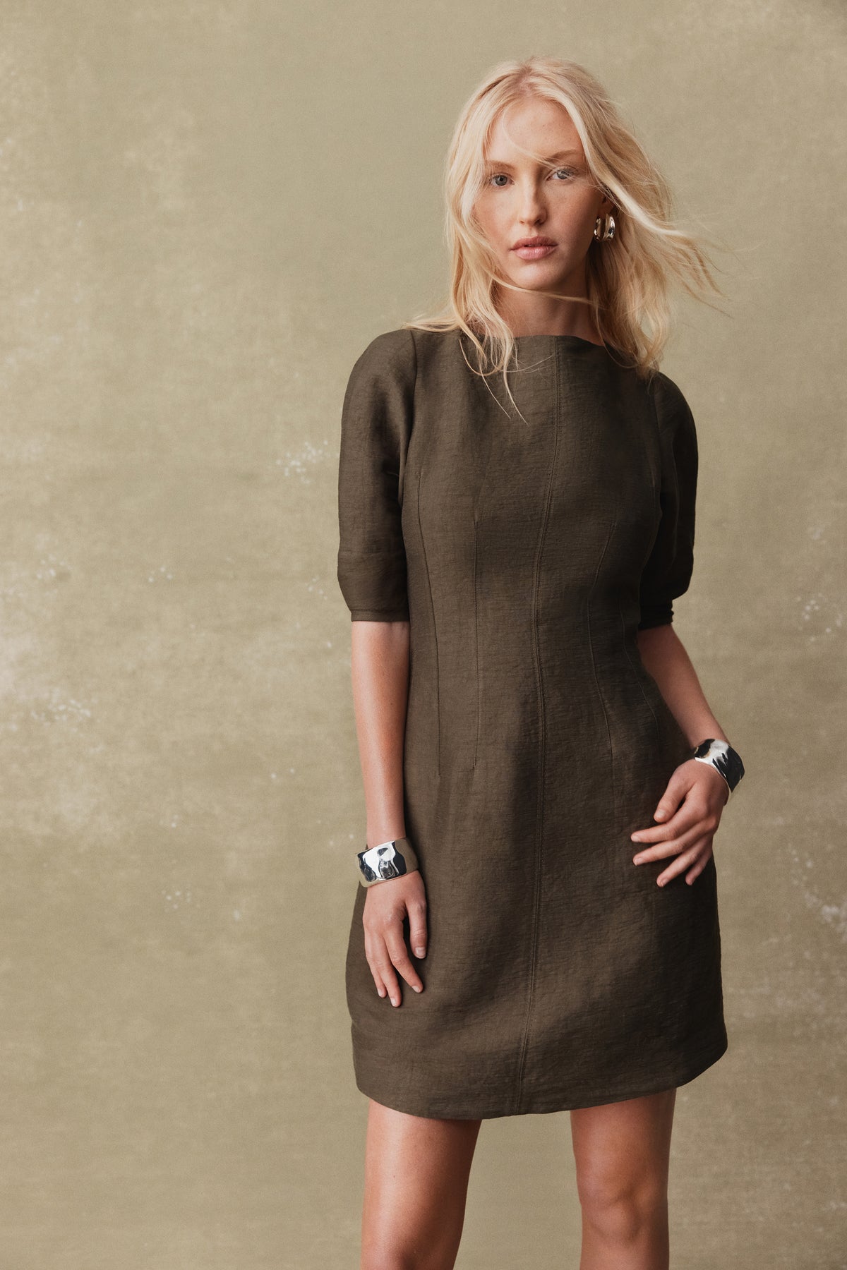 Linen Panelled Mini Dress