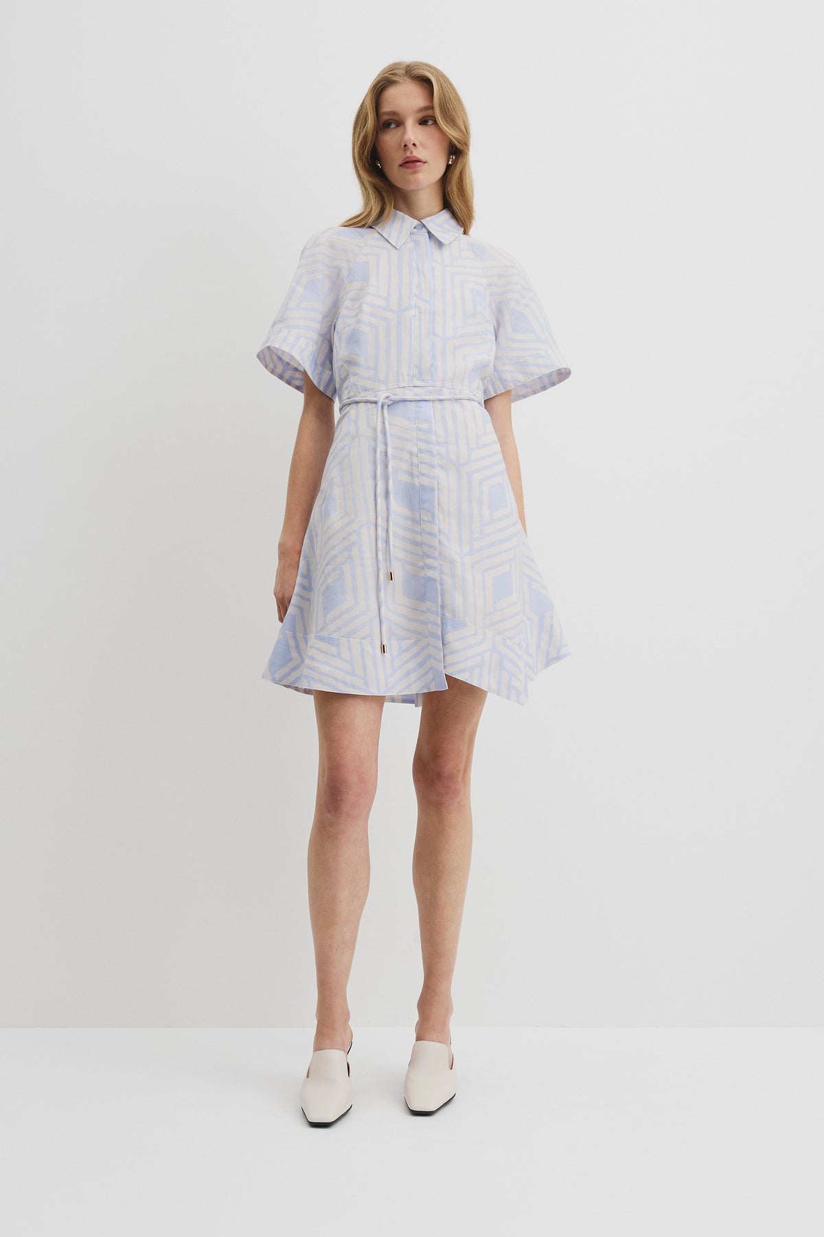 Print Asymmetric Hem Mini Dress