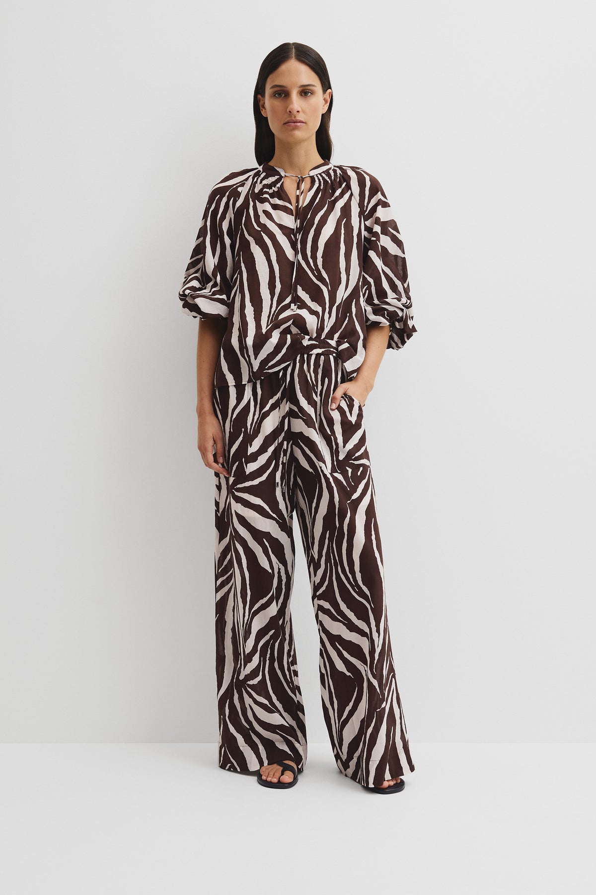 Print Blouson Blouse