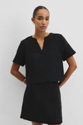 Organically Grown Linen Frayed Popover Top