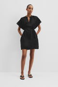 Cutwork Linen Mini Dress