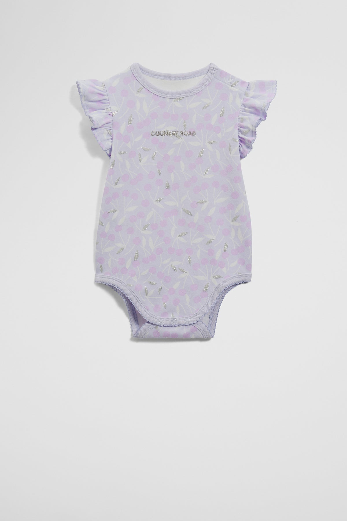 Frill Short Sleeve Cherry Bodysuit