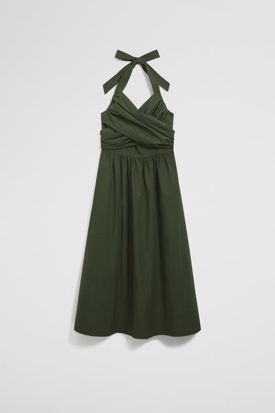Organically Grown Cotton Halter Detail Midi Dress
