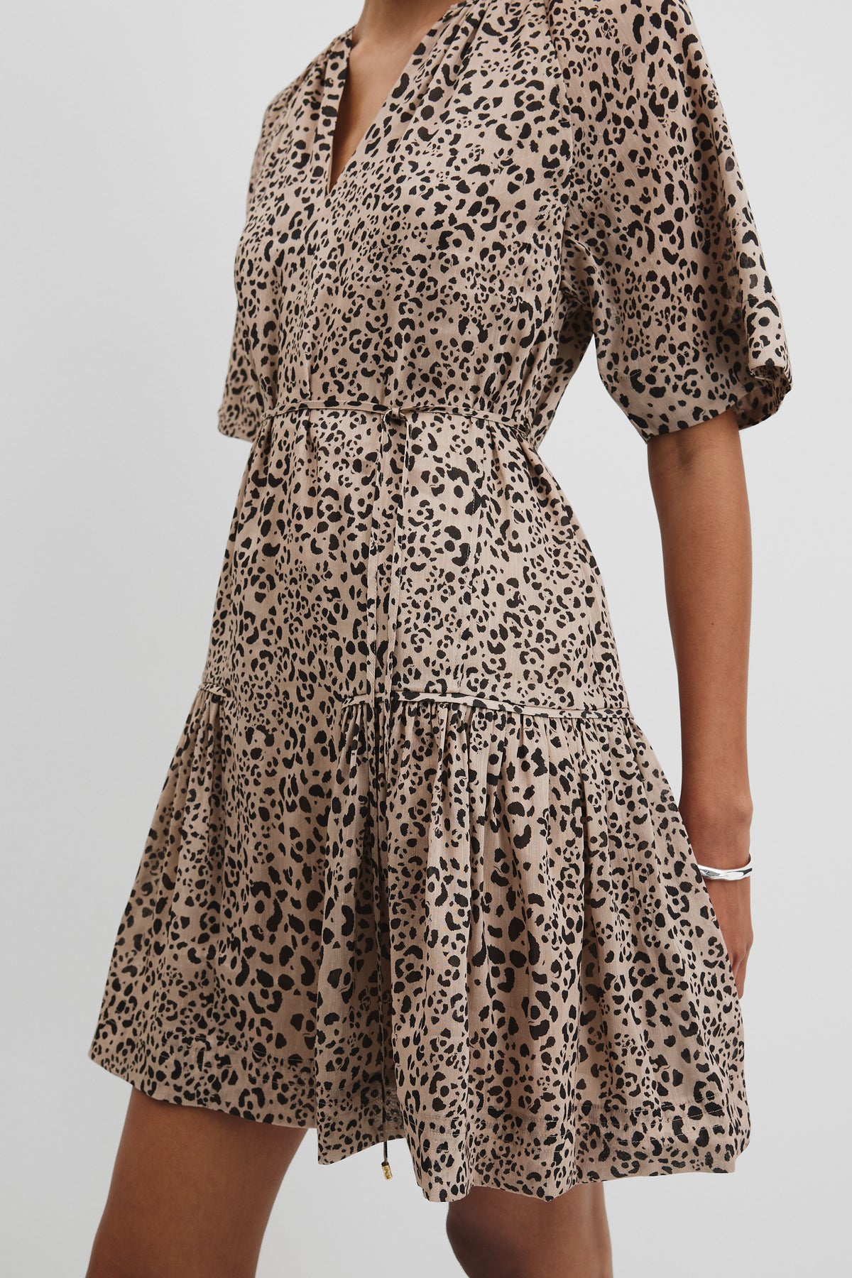 Print Tiered Mini Dress