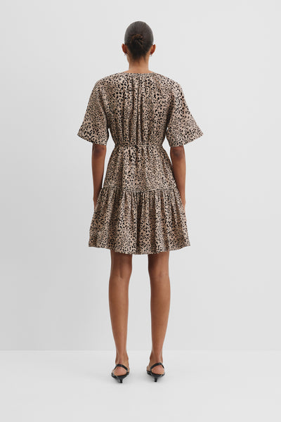 Print Tiered Mini Dress