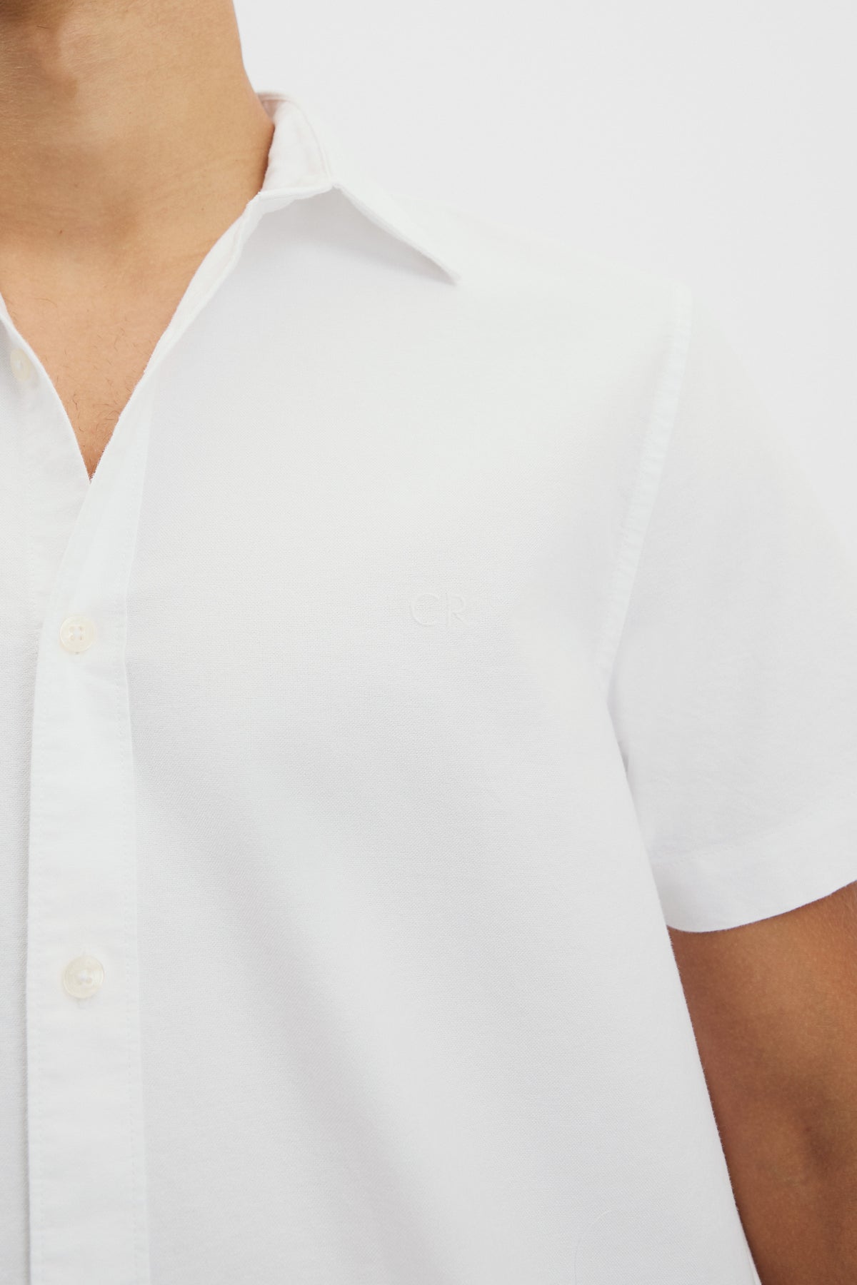 Short Sleeve Relaxed Good Earth Cotton Oxford Shirt