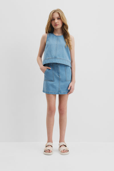 Teen Denim Shell Top