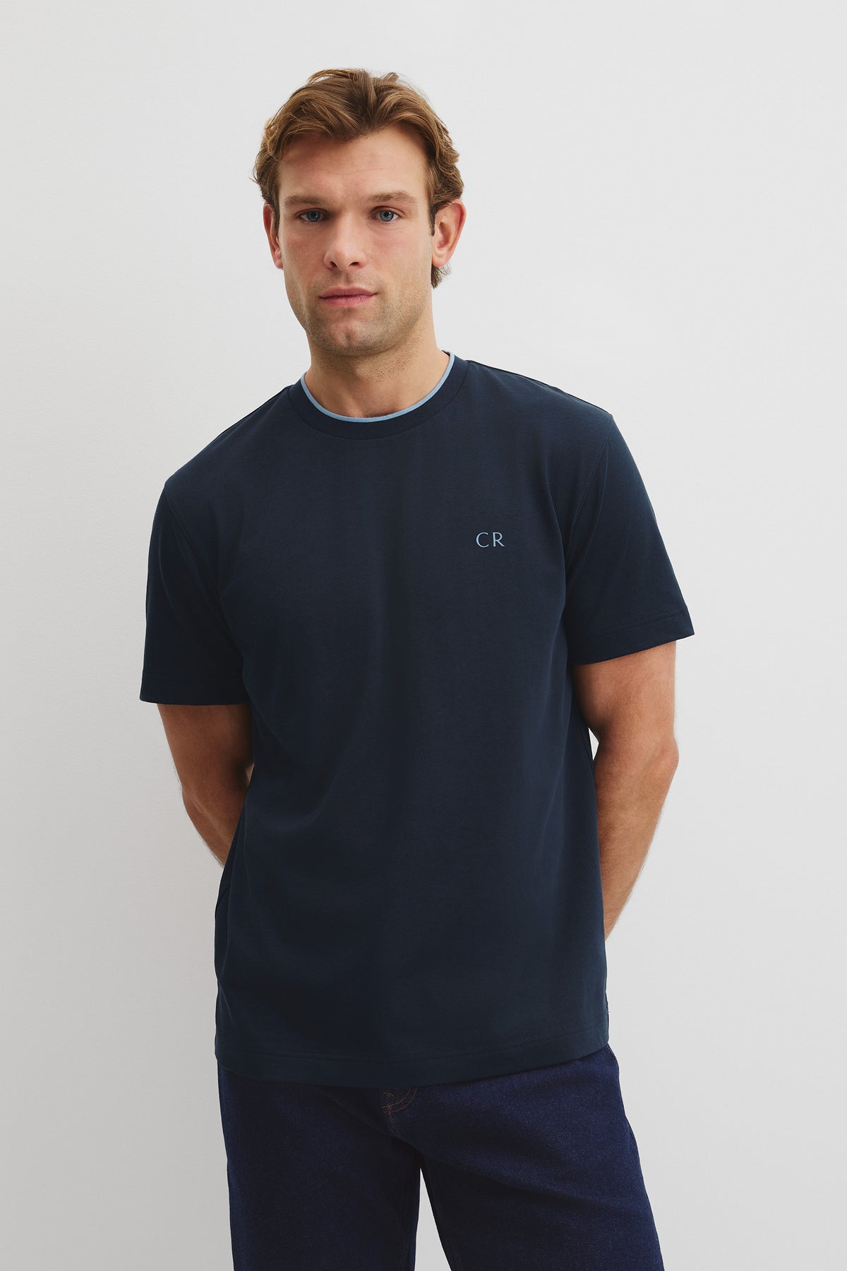Australian Cotton Cr Logo Tipped T-Shirt