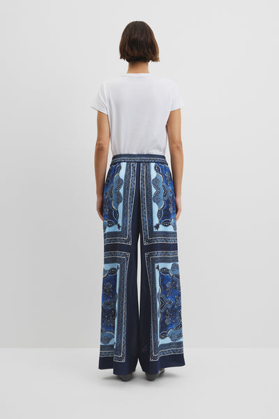 Scarf Print Pull-On Pant