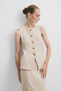 Recycled Cotton Denim Sleeveless Top