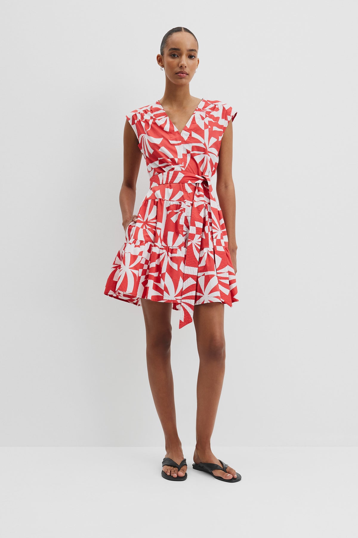 Print Tier Mini Dress