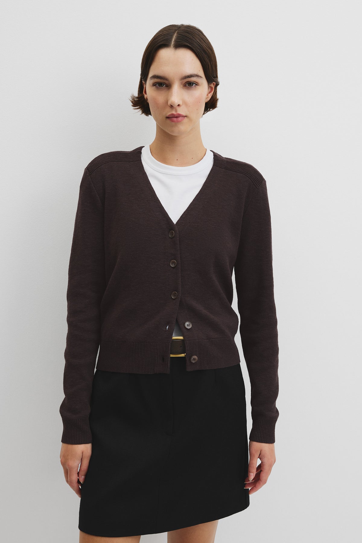 Organically Grown Cotton Linen Blend Knit Cardigan