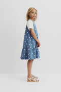 Spot Embroidered Denim Mini Dress