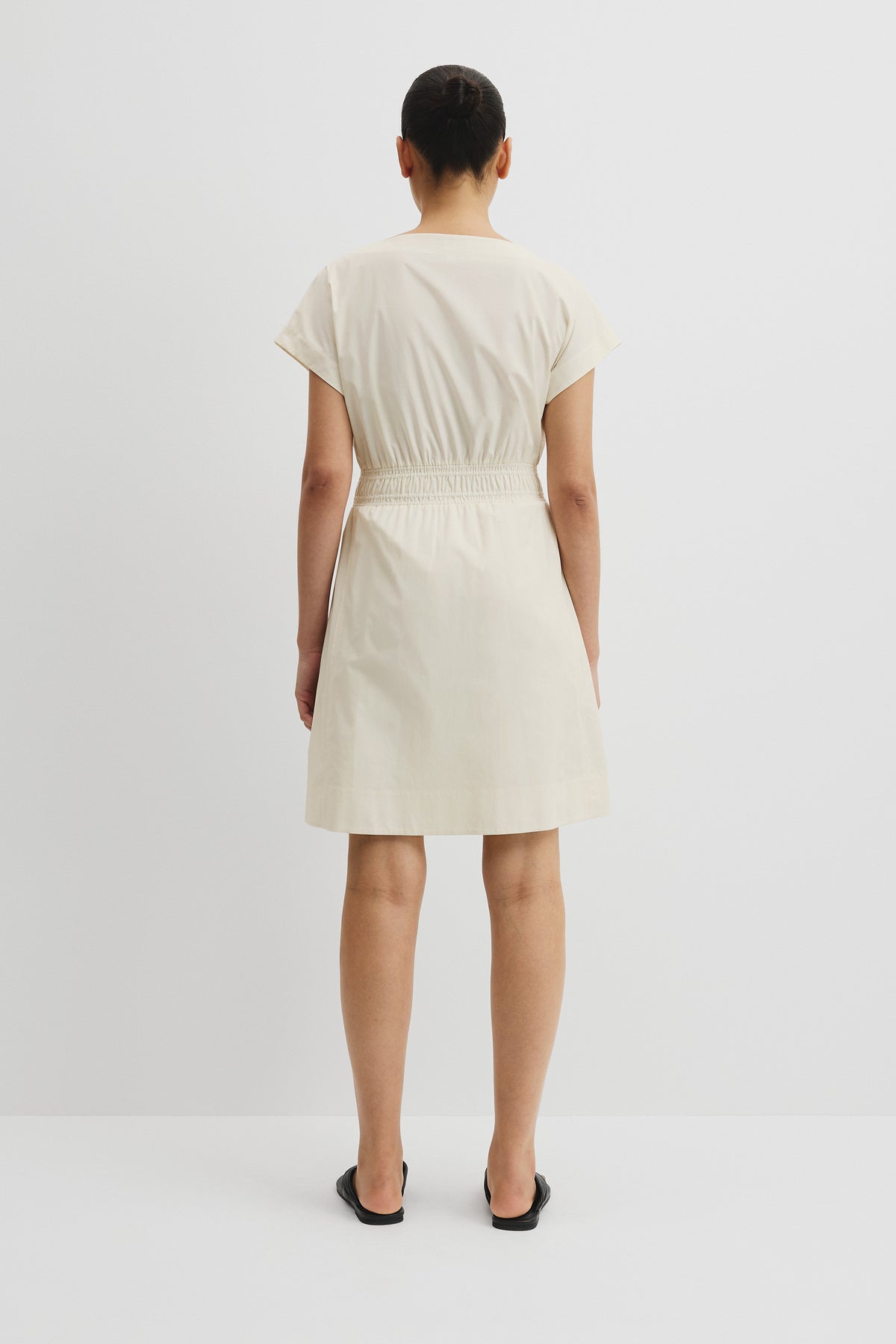 Australian Cotton Shirred Waist Mini Dress
