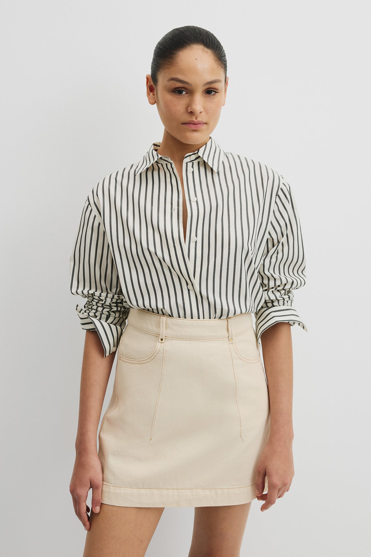 Organically Grown Cotton Stripe Poplin Shirt