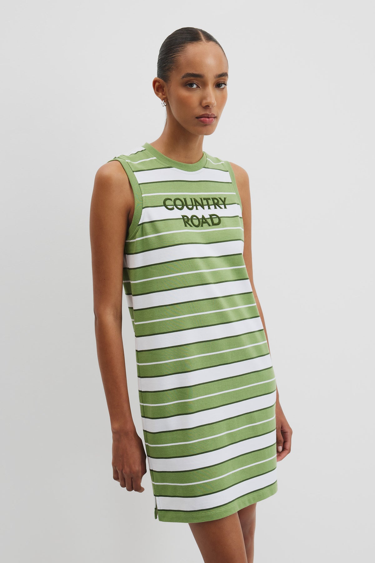 Australian Cotton Stripe Cr Dress