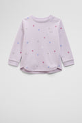 Organically Grown Cotton Long Sleeve Sequin Logo T-Shirt