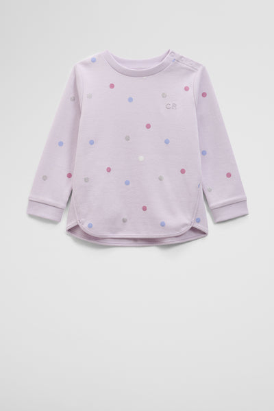Organically Grown Cotton Long Sleeve Sequin Logo T-Shirt