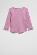 Organically Grown Cotton Cord Soft Frill Rib T-Shirt