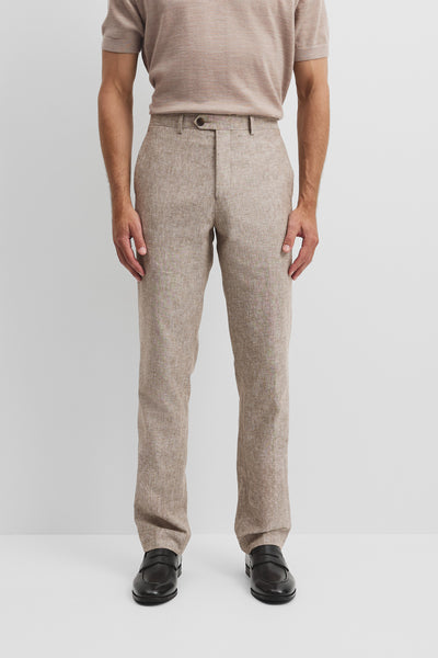 Regular Fit Linen Cotton Tailored Pant