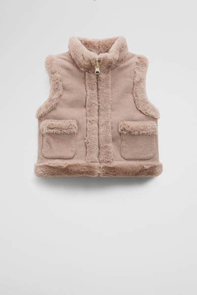 Reverse Faux Fur Vest