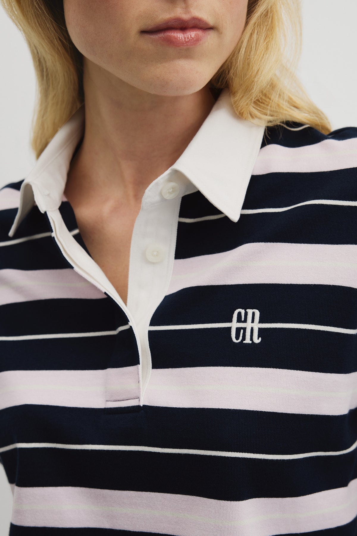 Australian Cotton Stripe Rugby Polo Sweat