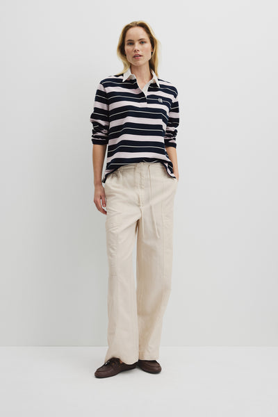 Australian Cotton Stripe Rugby Polo Sweat