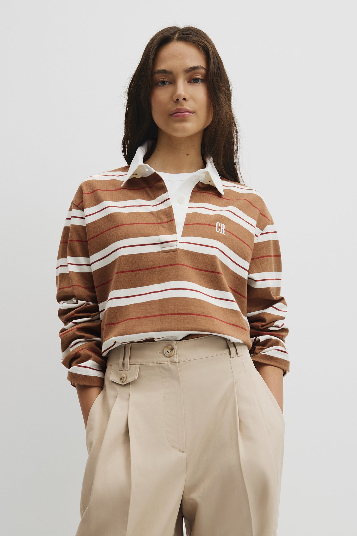 Australian Cotton Stripe Rugby Polo Sweat
