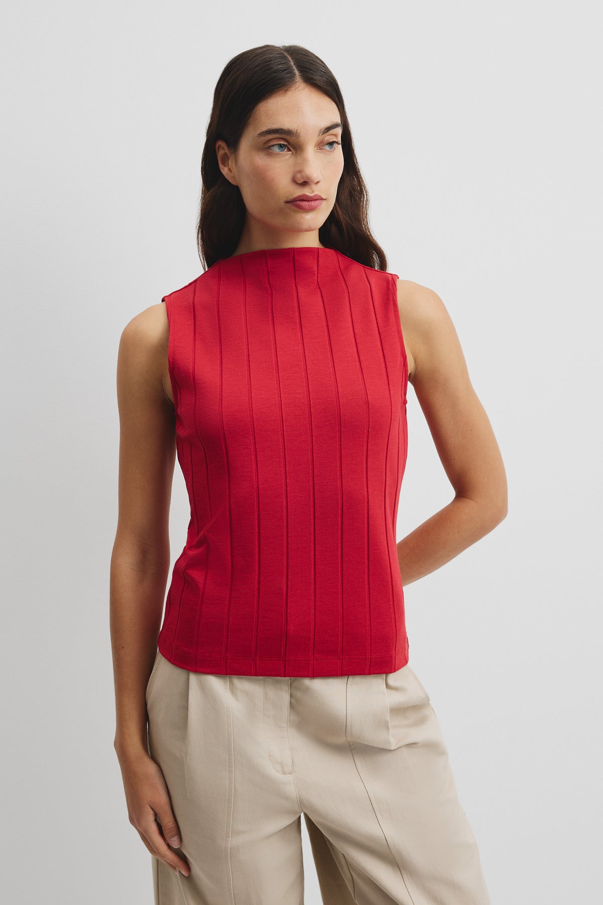 Mock Neck Rib Tank