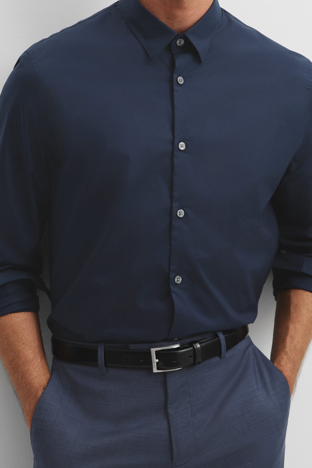 Slim Fit Stretch Cotton Shirt