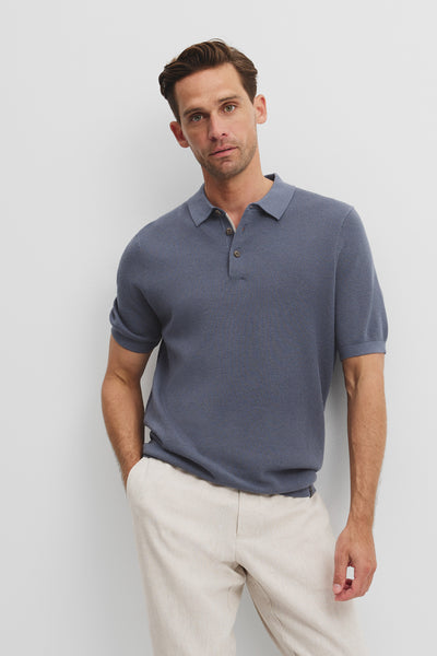 Short Sleeve Australian Good Earth Cotton Pique Knit Polo