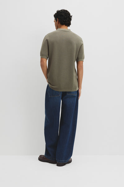 Short Sleeve Australian Good Earth Cotton Pique Knit Polo
