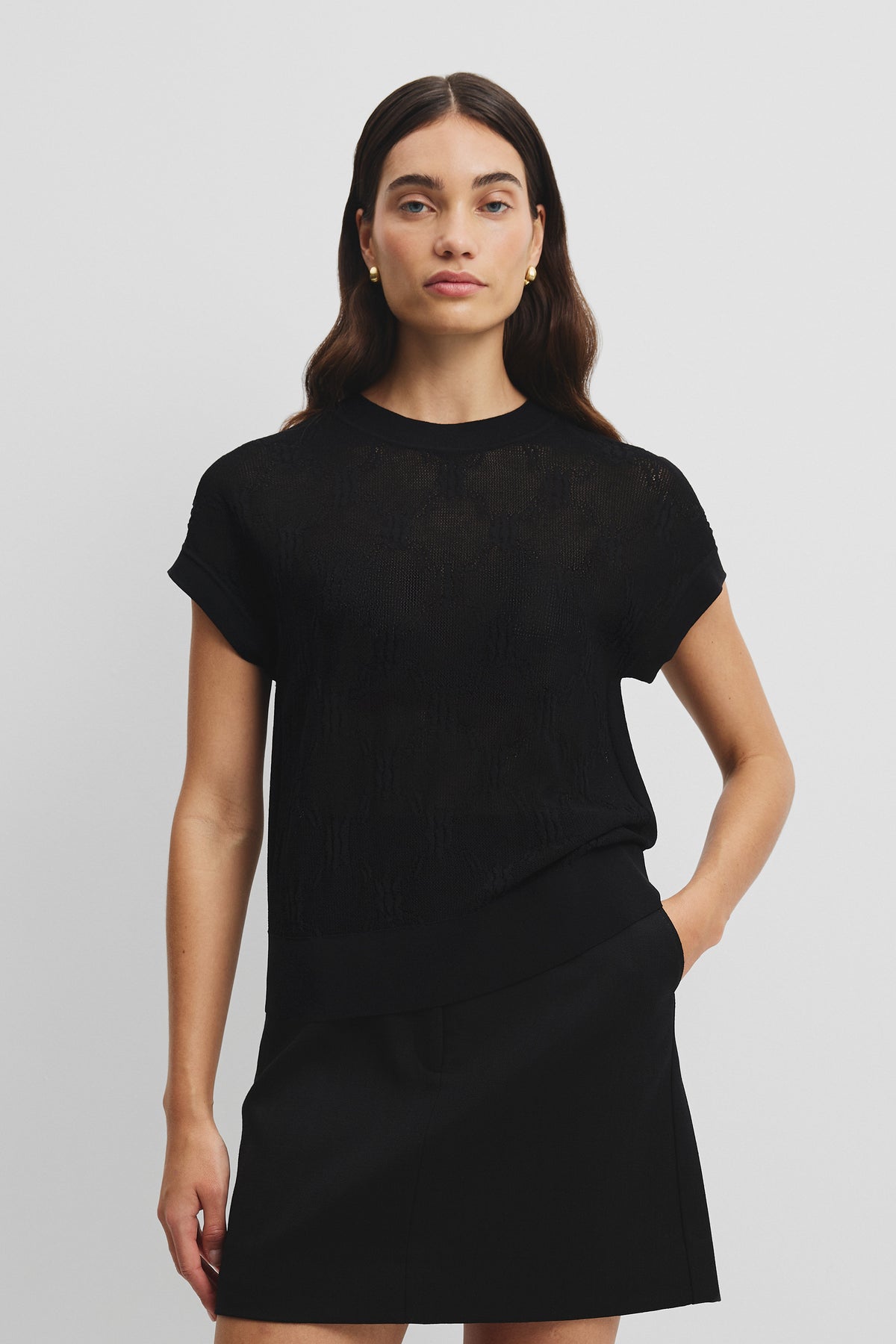 Lace Knit T-Shirt