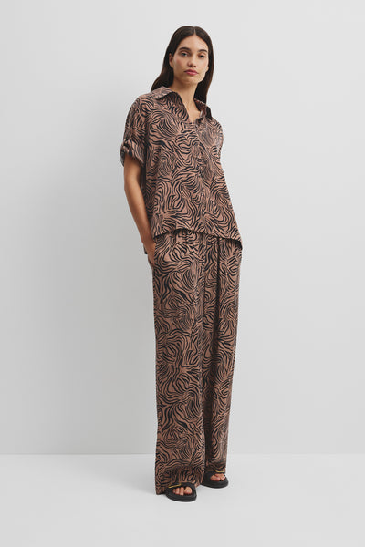 Print Short Sleeve Cupro Shirt