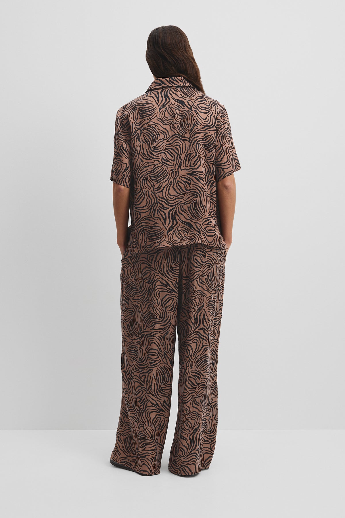 Print Short Sleeve Cupro Shirt