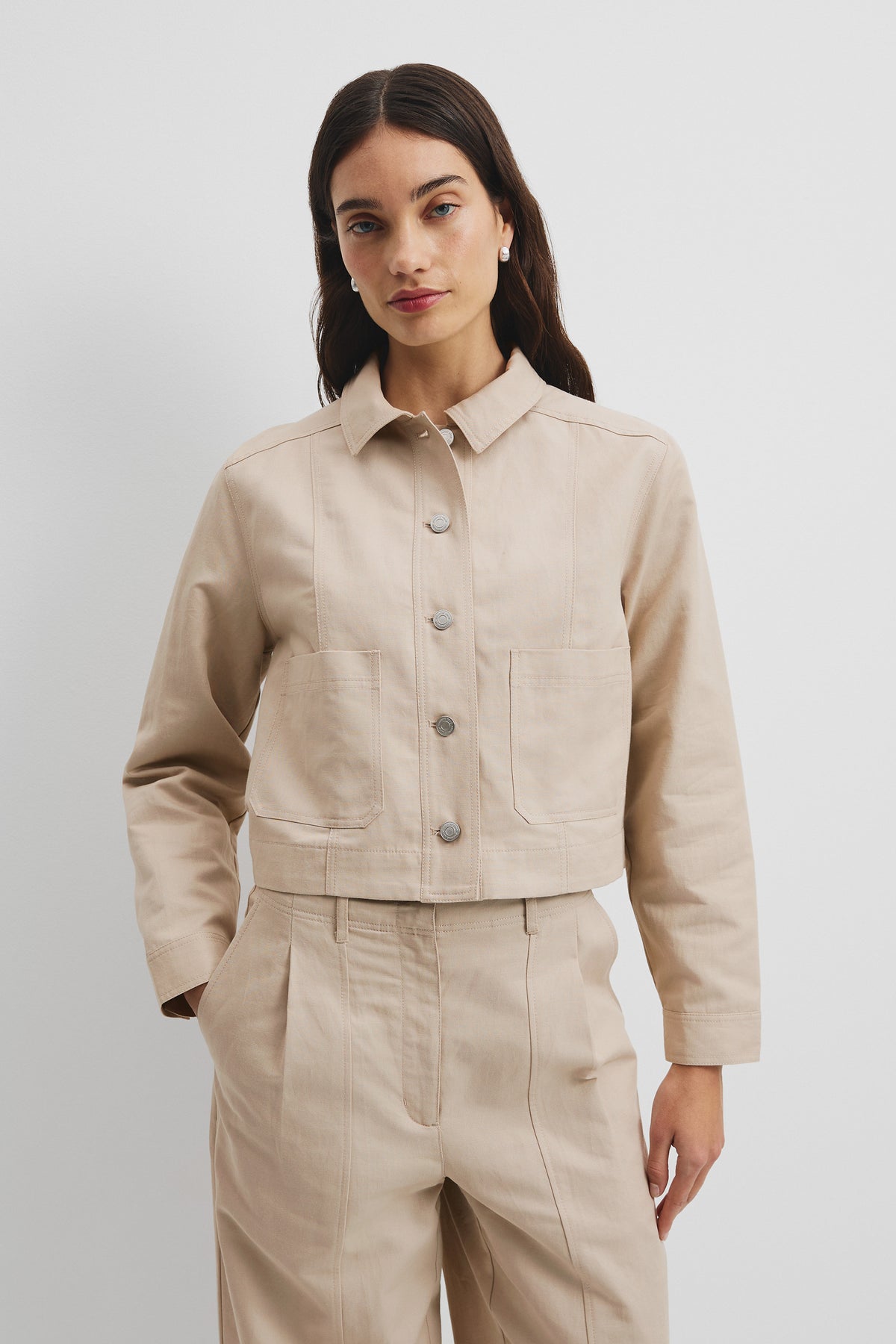 Crop Twill Jacket