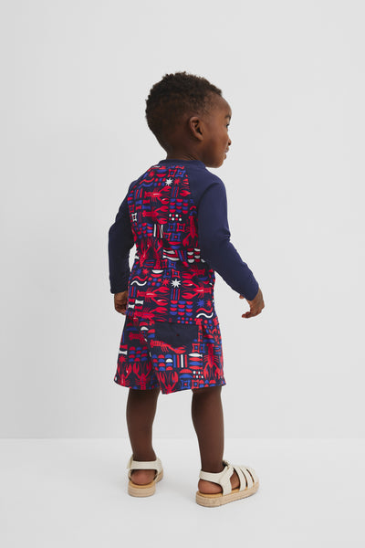 Lobster Geometric Rash Vest