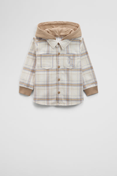 Organically Grown Cotton Hooded Check Shirt