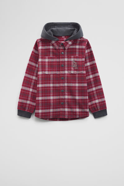 Organically Grown Cotton Hooded Check Shirt