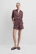 Organically Grown Print Tie Detail Linen Short