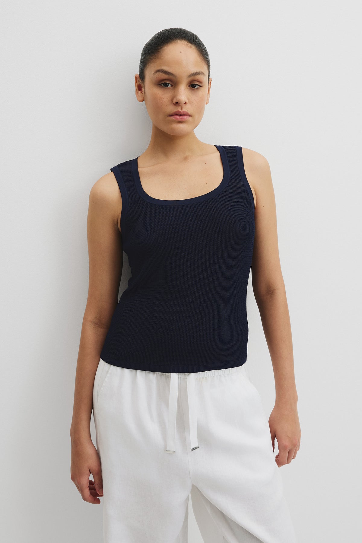 Waffle Crew Knit Tank