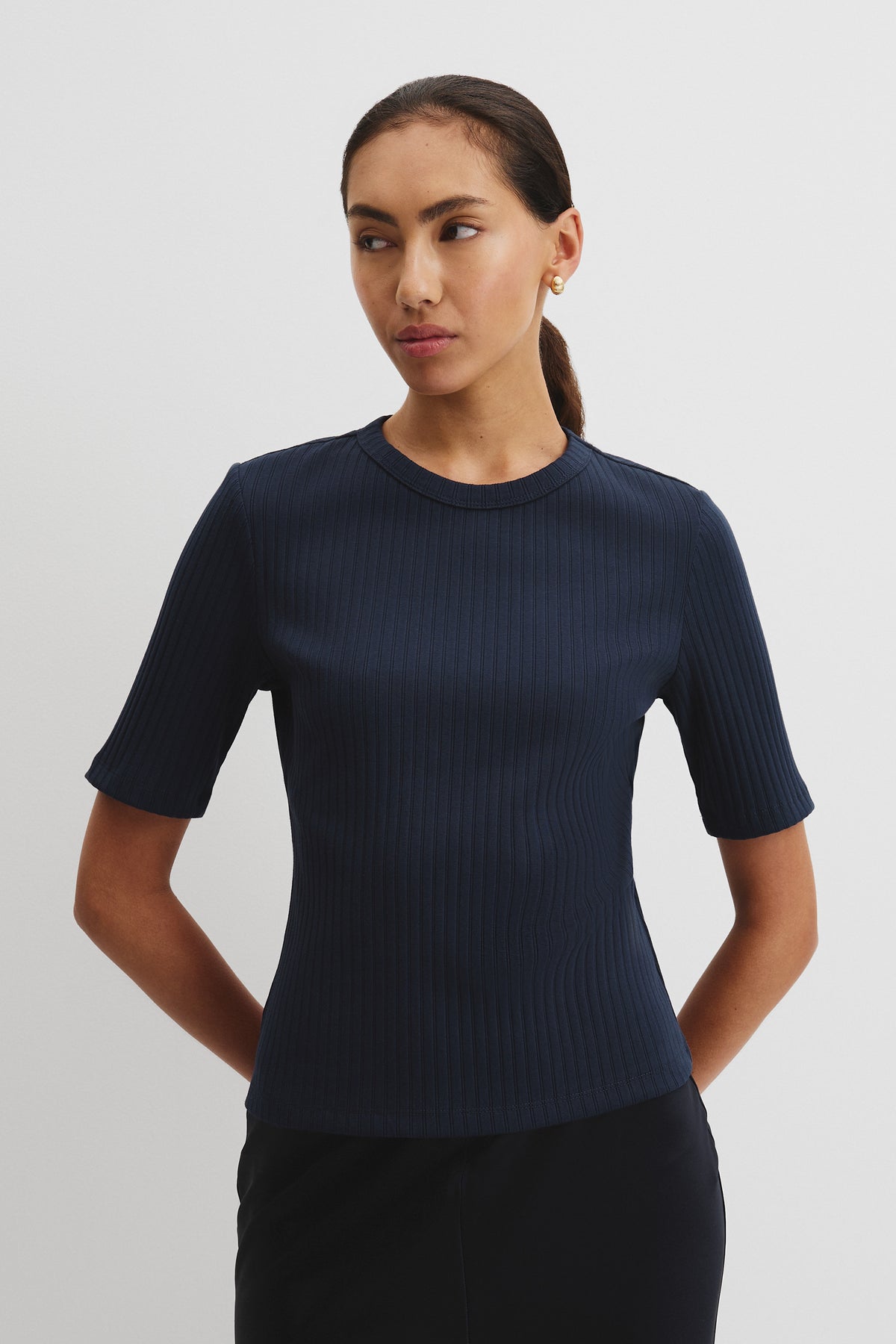 Australian Cotton Blend Short Sleeve Fitted T-Shirt