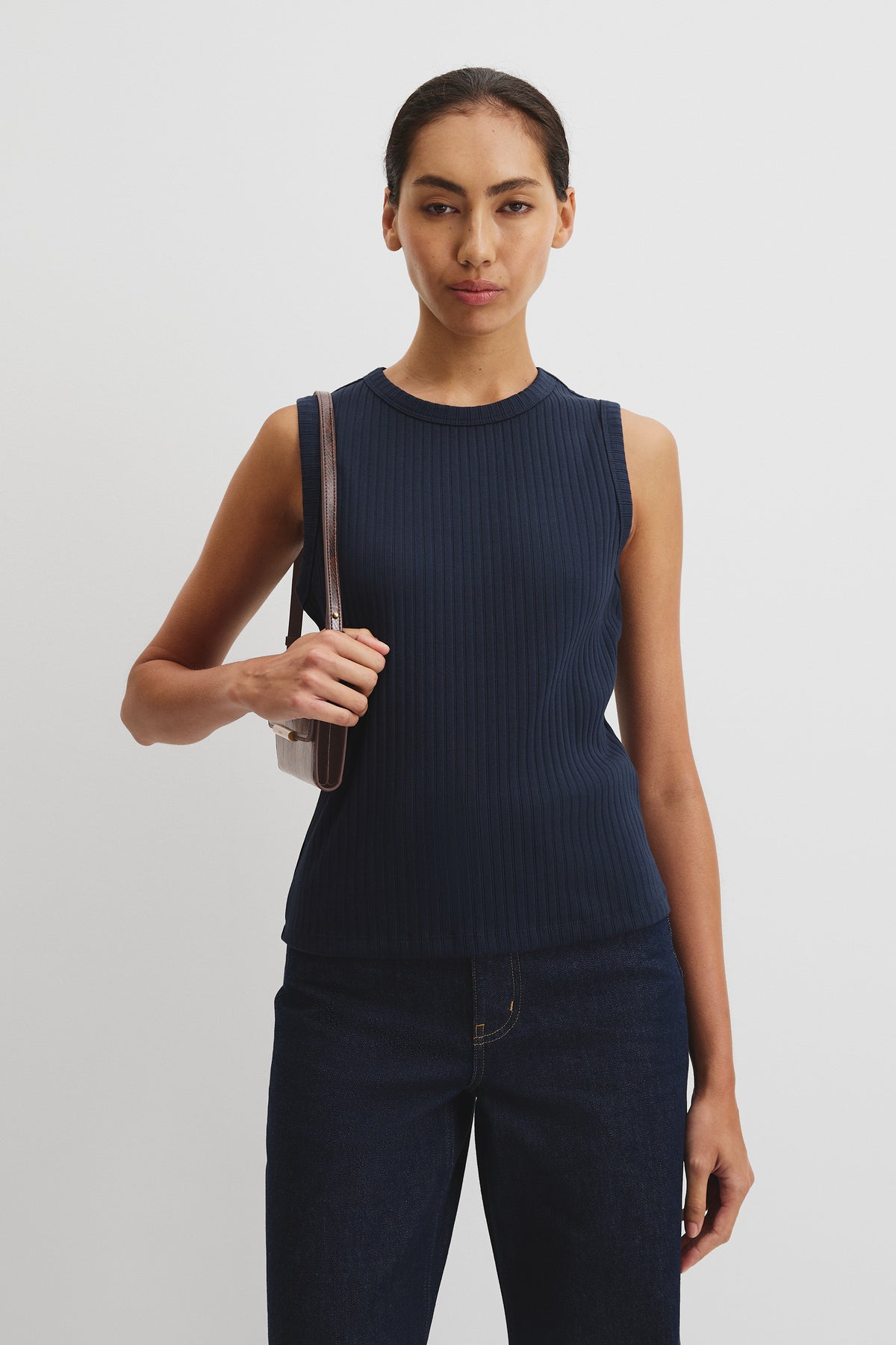 Australian Cotton Blend Fitted Rib Tank