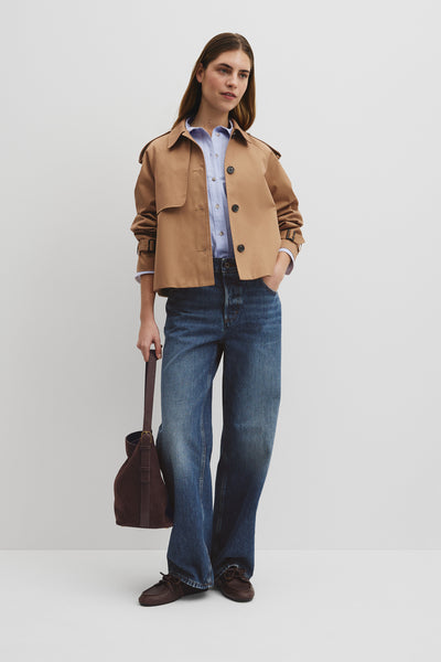 Crop Swing Trench Jacket