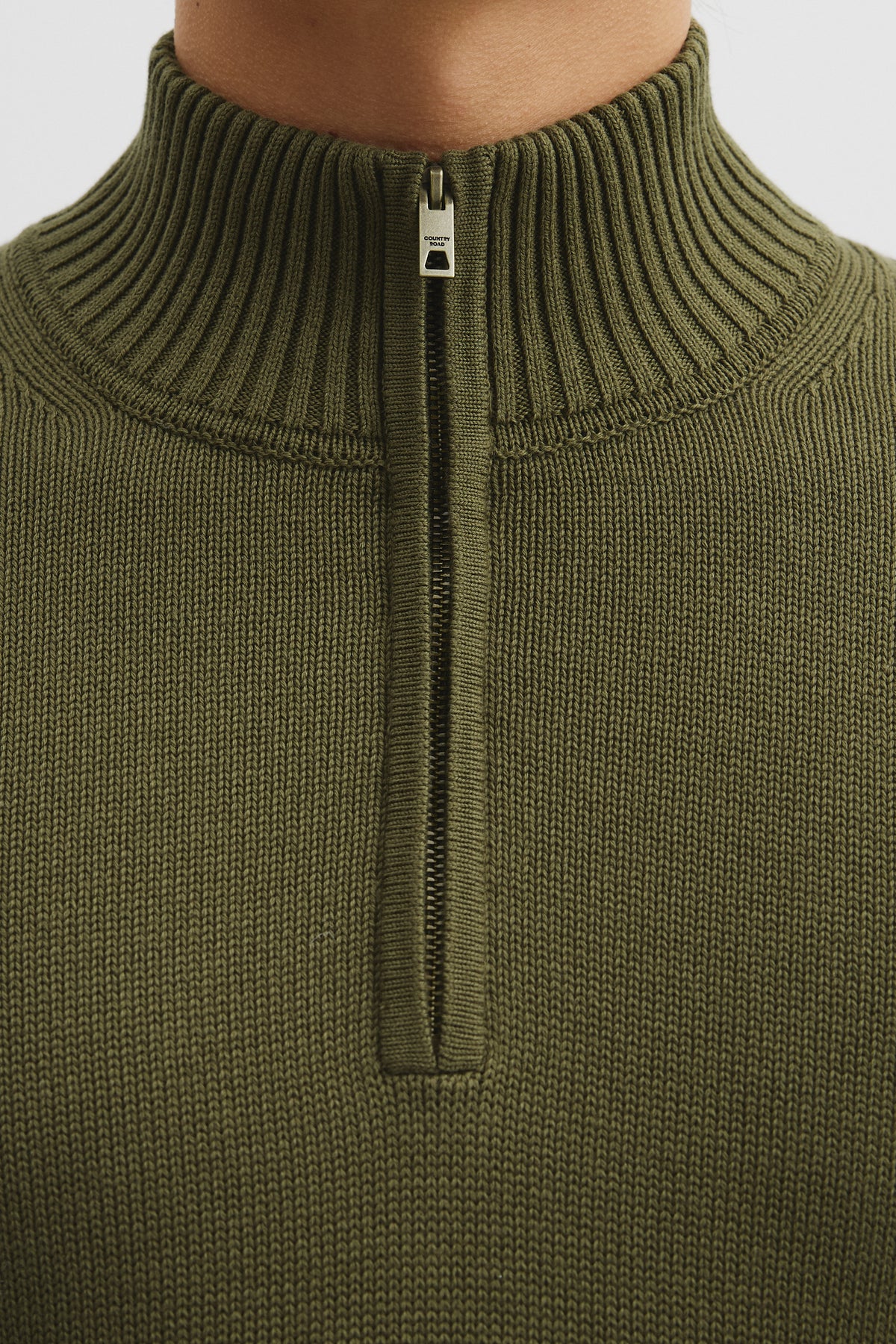 Australian Good Earth Cotton Half Zip Knit