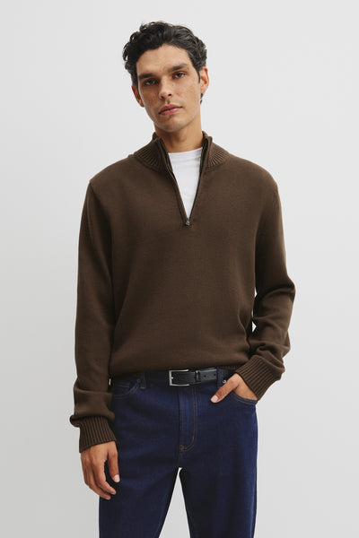 Australian Good Earth Cotton Half Zip Knit