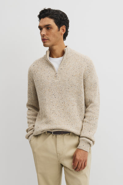 Merino Nep Quarter Zip Knit