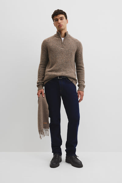 Merino Nep Quarter Zip Knit