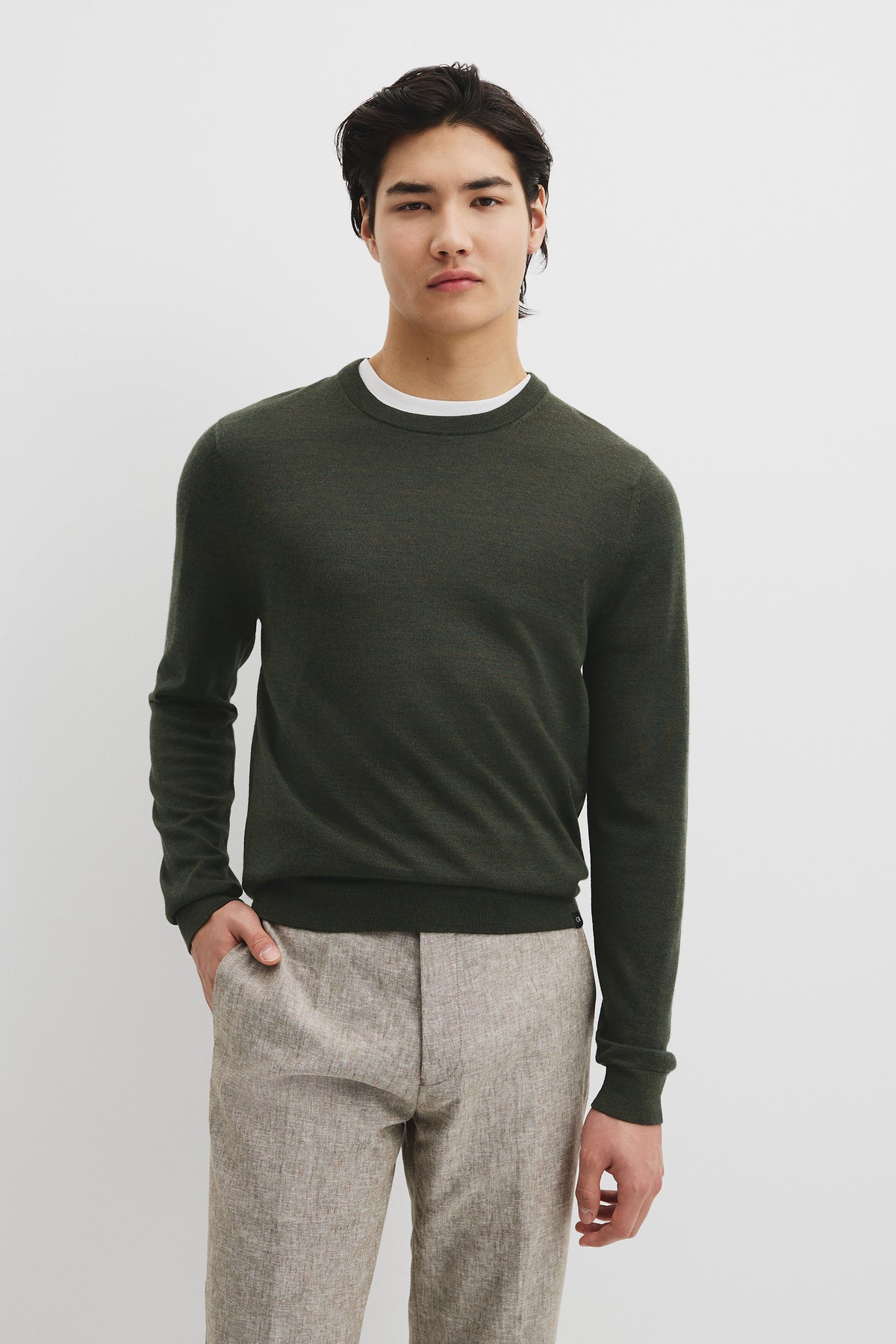 Australian Merino Wool Long Sleeve Crew Neck Knit