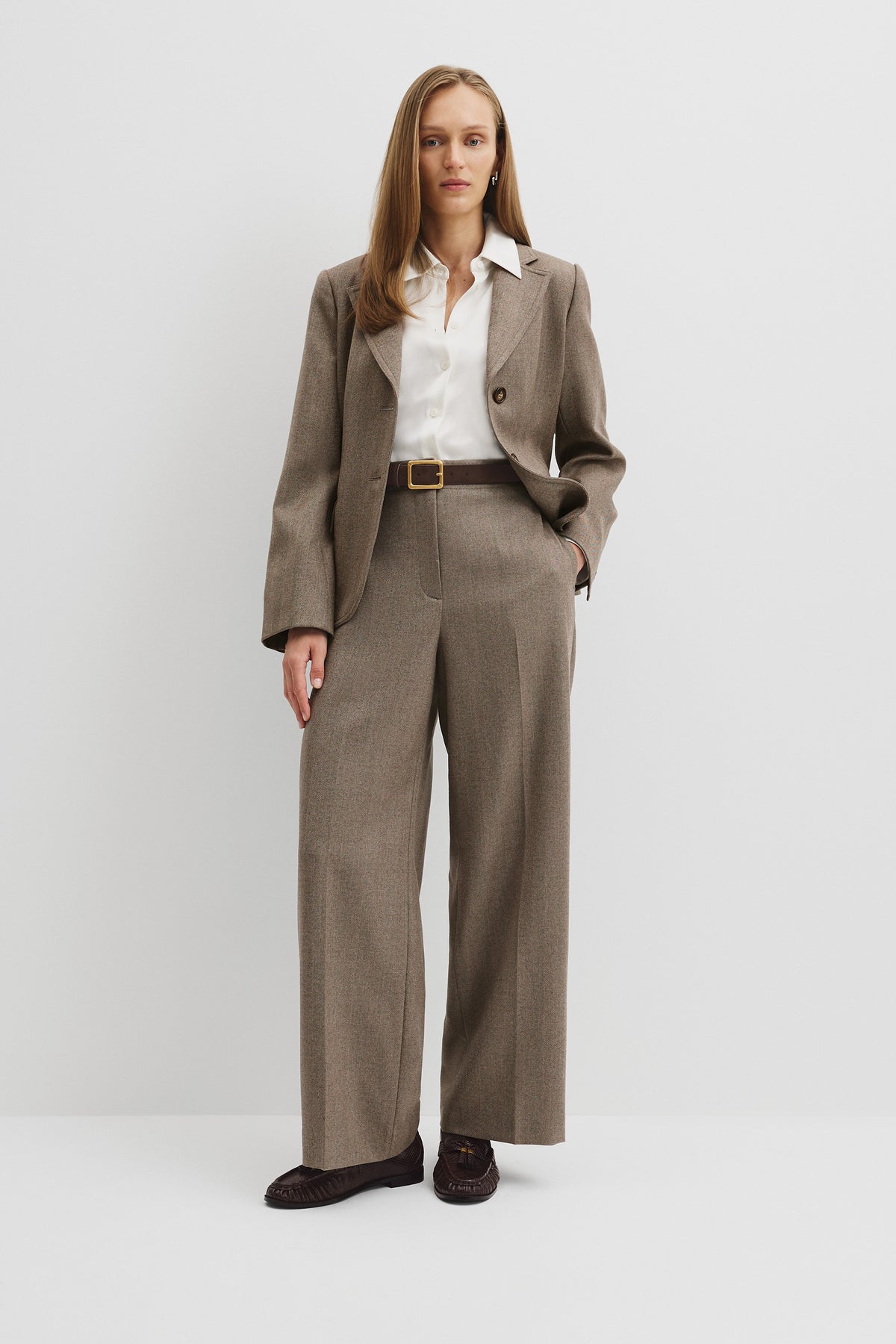 Wool Herringbone Pant